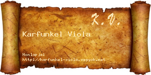 Karfunkel Viola névjegykártya